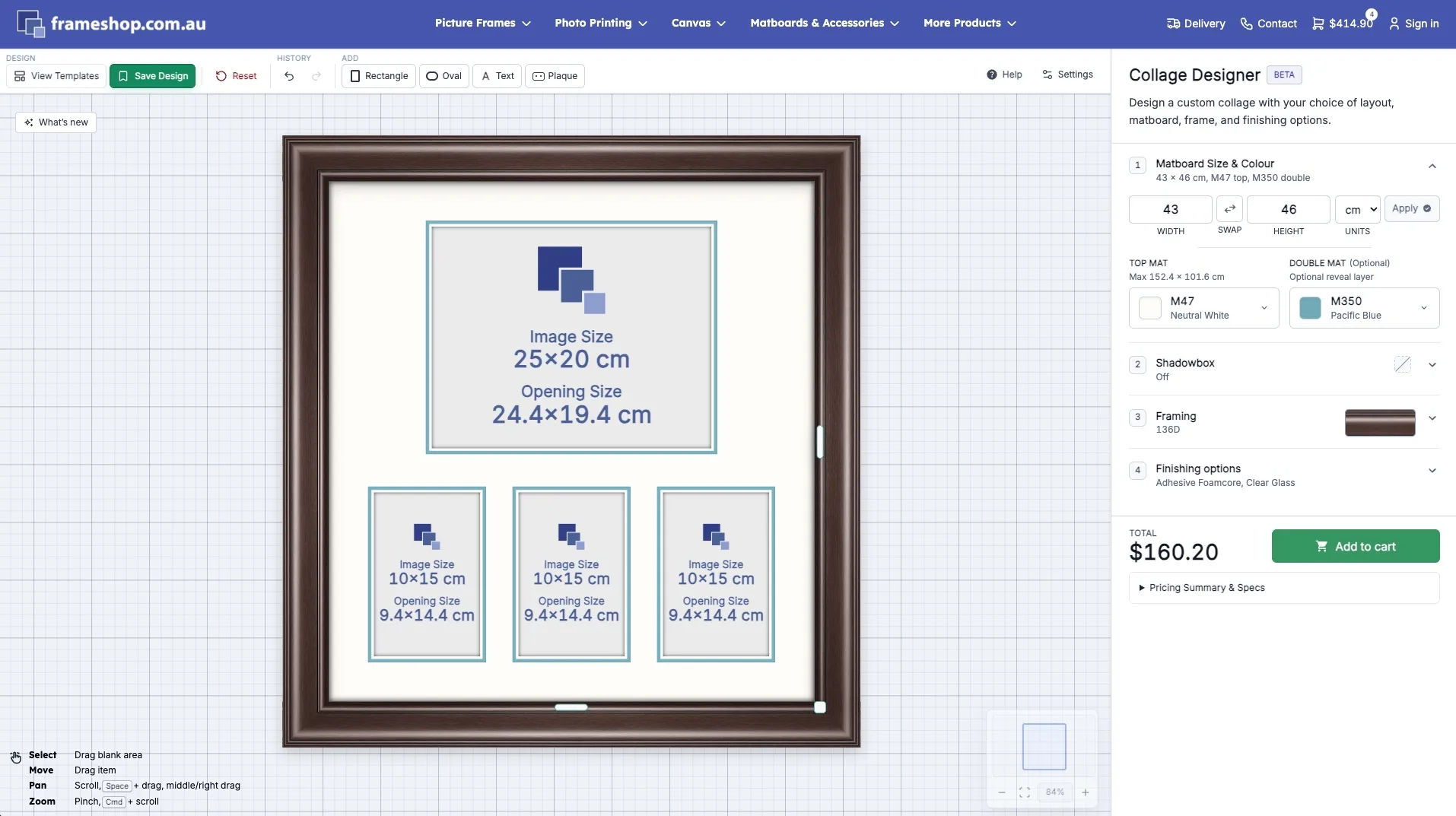 A finished custom collage frame shown in the Collage Designer