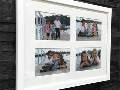 Custom collage picture frame with multiple openings